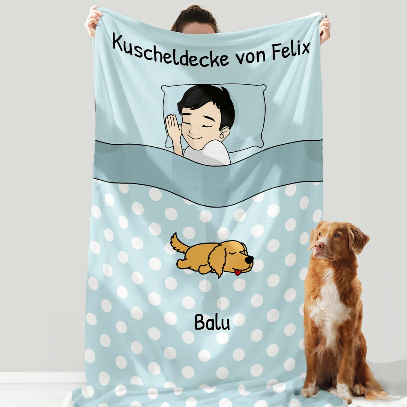 Personalisierte Decke "Kuschelzeit" - Single