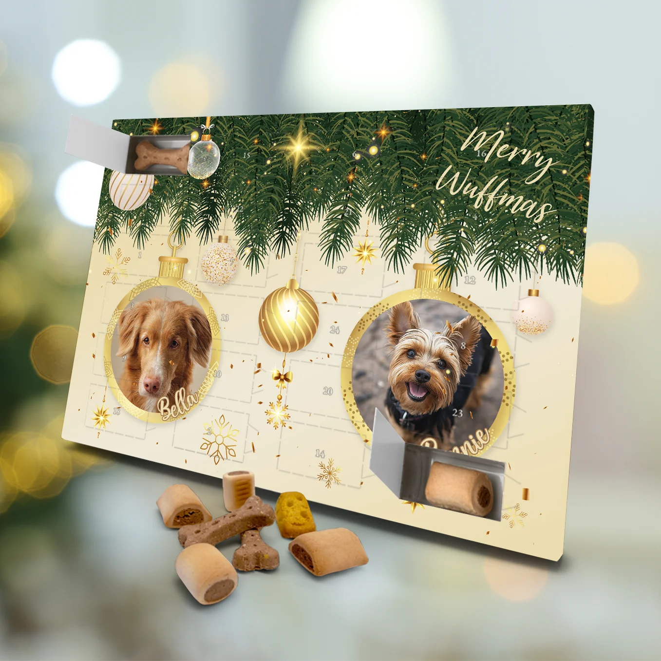 Personalisierter Adventskalender für Hunde "Foto" heybalu