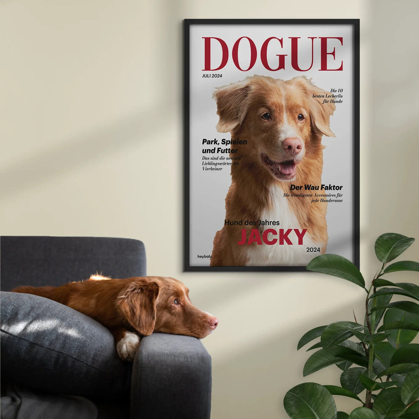 Personalisiertes Poster Hundemagazin "DOGUE" - heybalu