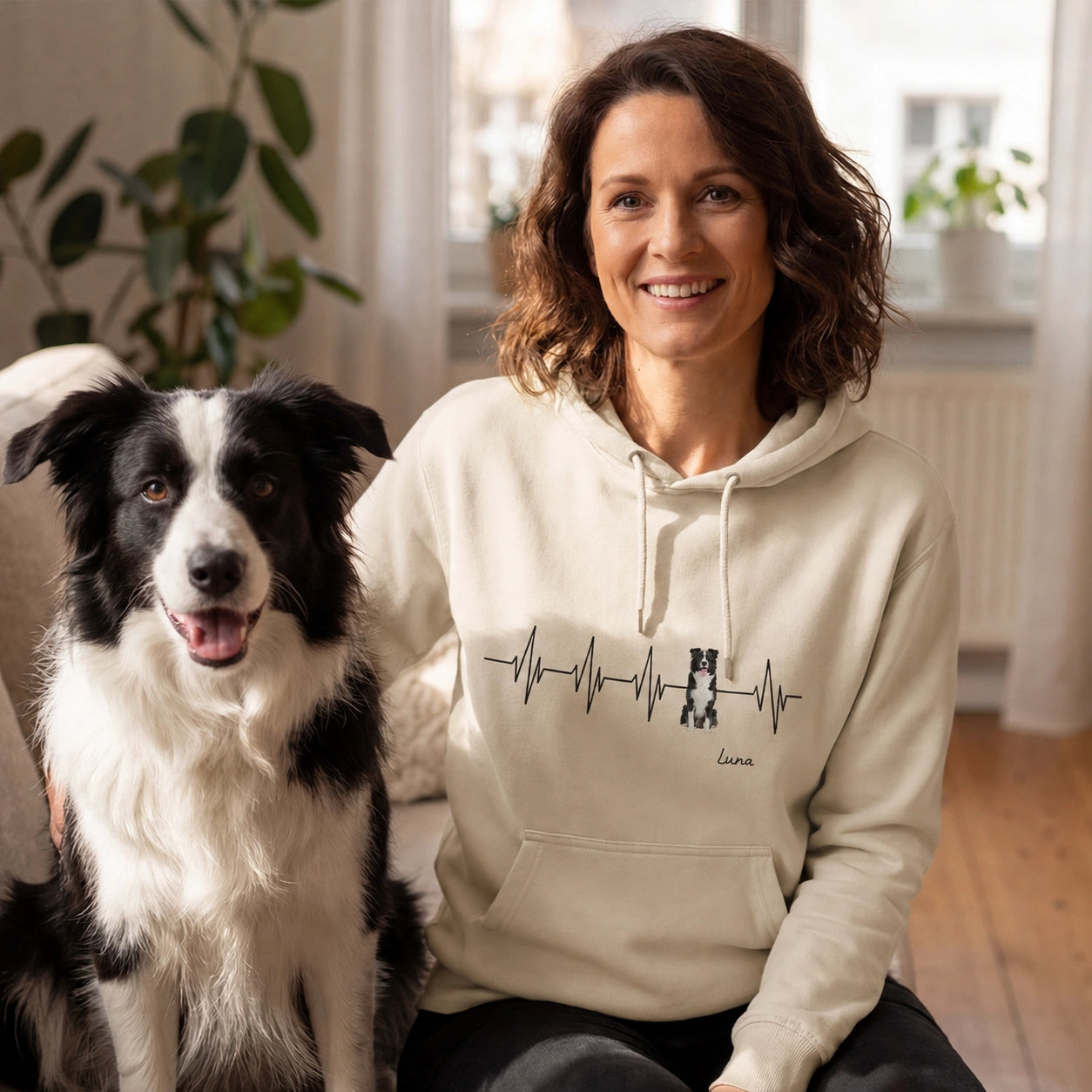 Personalisierter Hoodie ''Herzschlag Haustier''