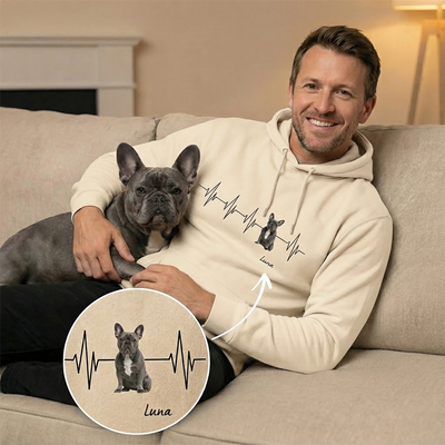 Personalisierter Hoodie ''Herzschlag Haustier''