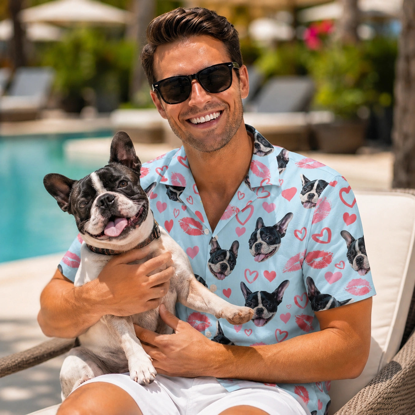 Personalisiertes Hawaii Hemd "1000 Küsse"