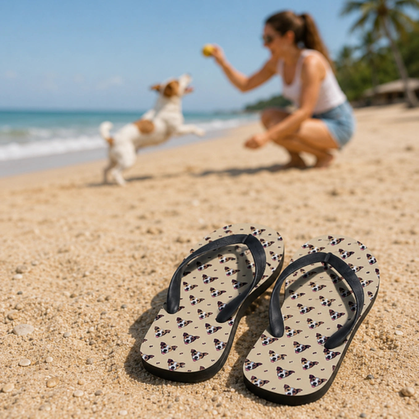 Personalisierte Flip Flops "Haustier Muster"