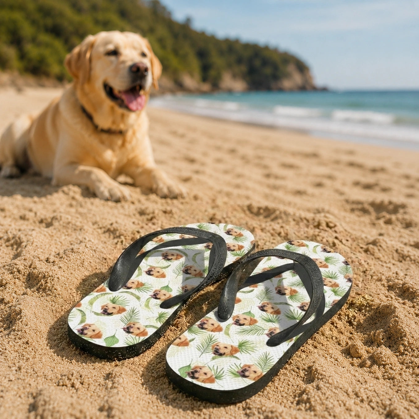 Personalisierte Flip Flops "Palmen"