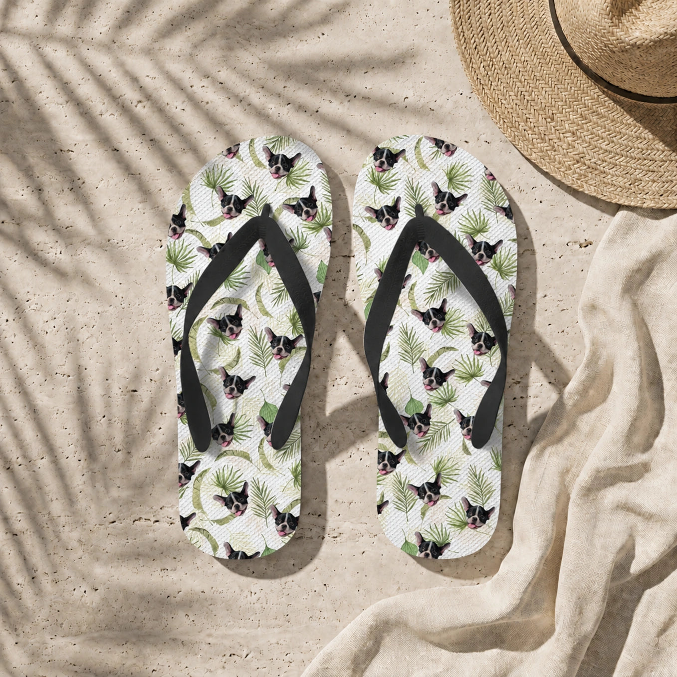 Personalisierte Flip Flops "Palmen"