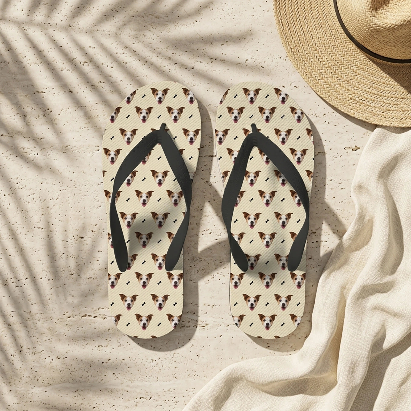 Personalisierte Flip Flops "Haustier Muster"