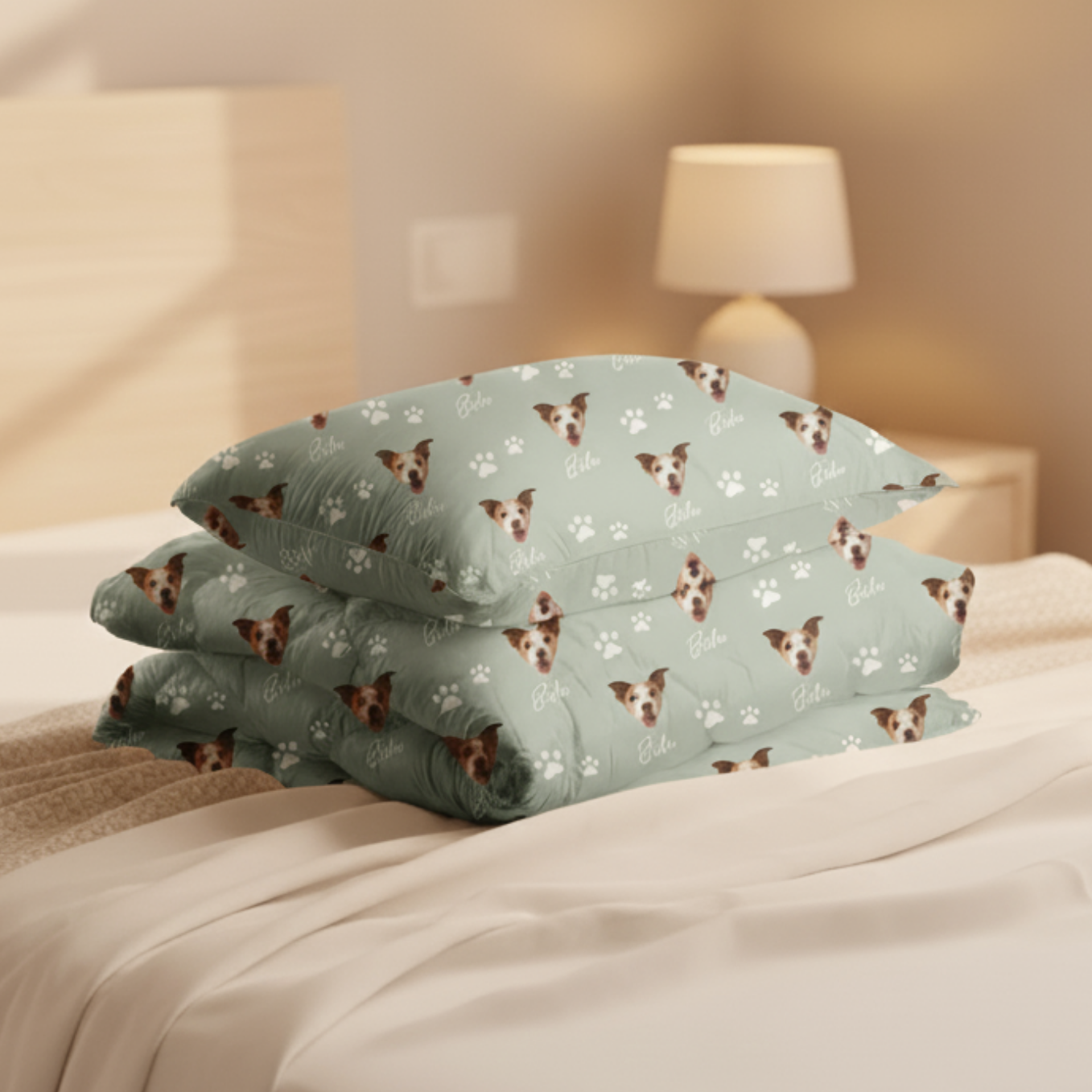 Personalisierte Bettwäsche Baumwollsatin "Foto & Name"