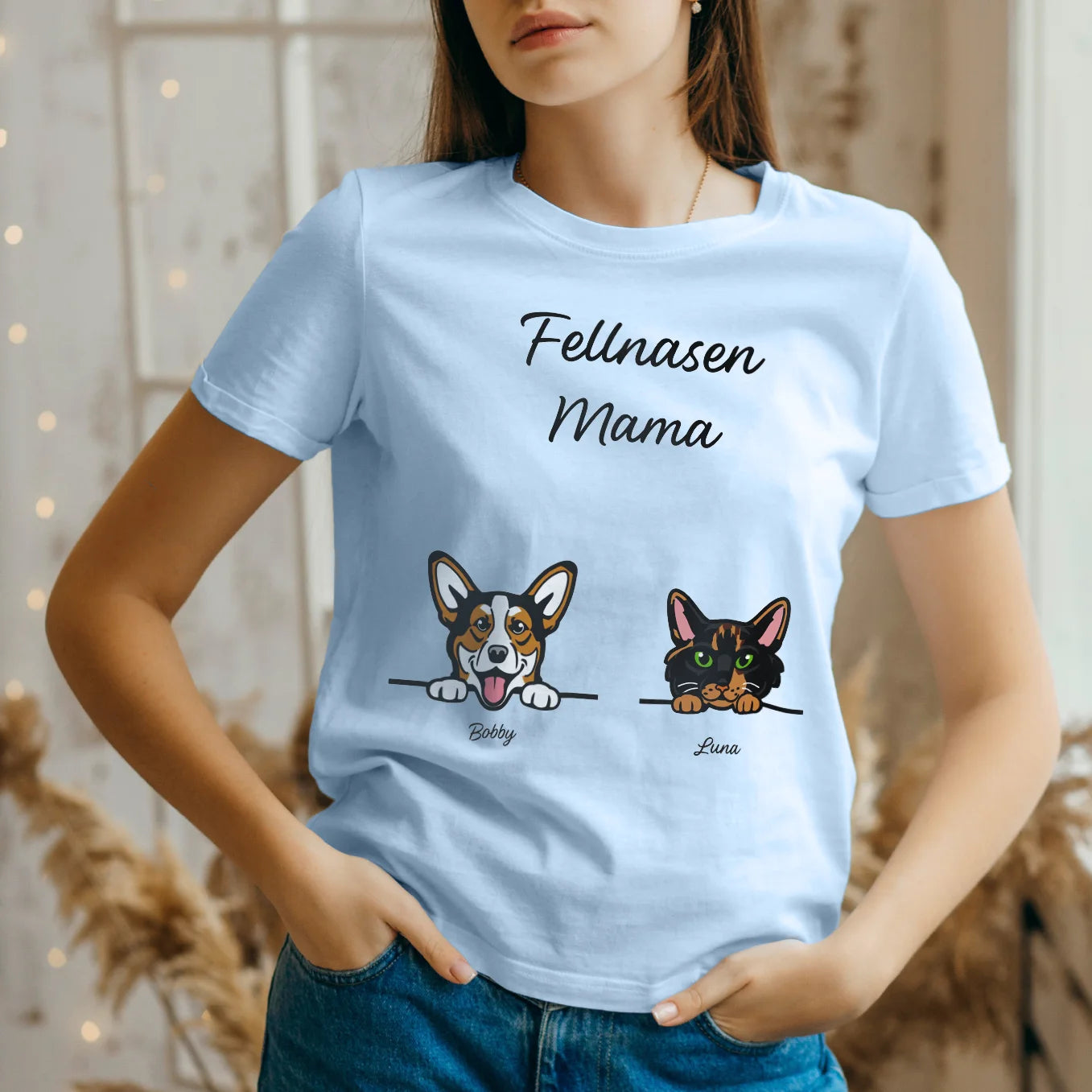 Personalisiertes T-Shirt "Fellnasen Mama"