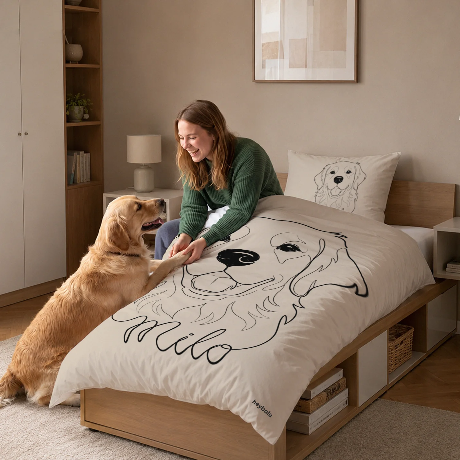 Personalisierte Bettwäsche "Line Art"