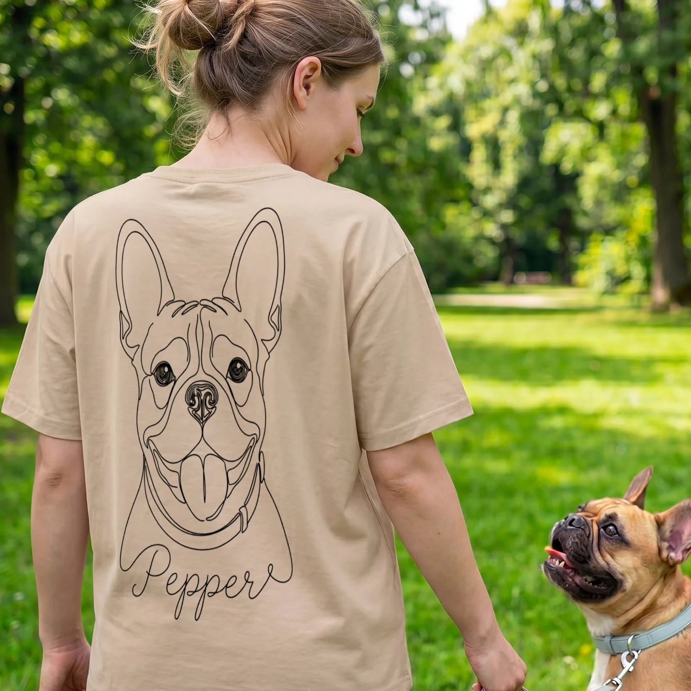 Personalisiertes Oversized Shirt "Dog Mom" mit Ärmeldruck
