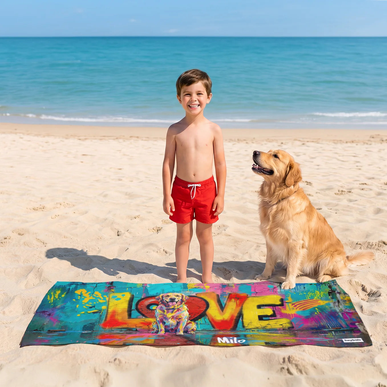 Personalisiertes Badetuch "Love"