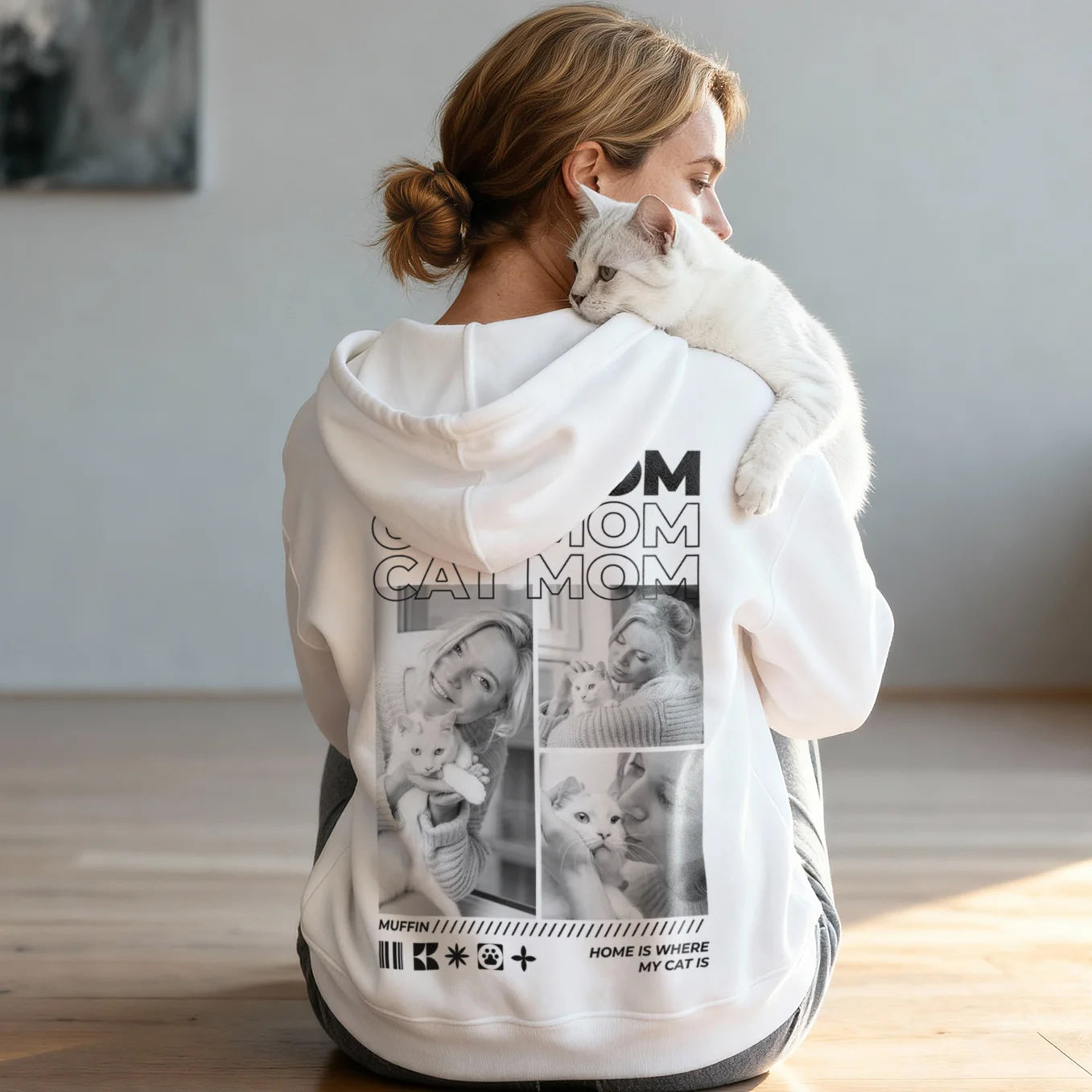 Personalisierter Hoodie "Cat Mom"