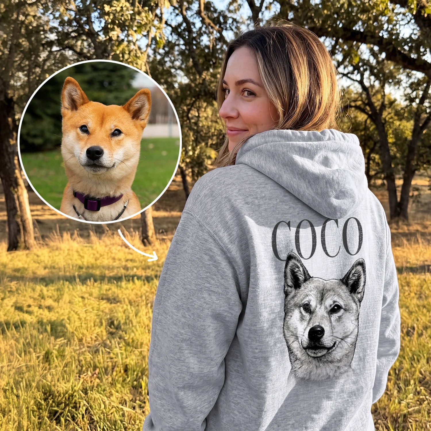 Personalisierter Hoodie "Hund Retro"