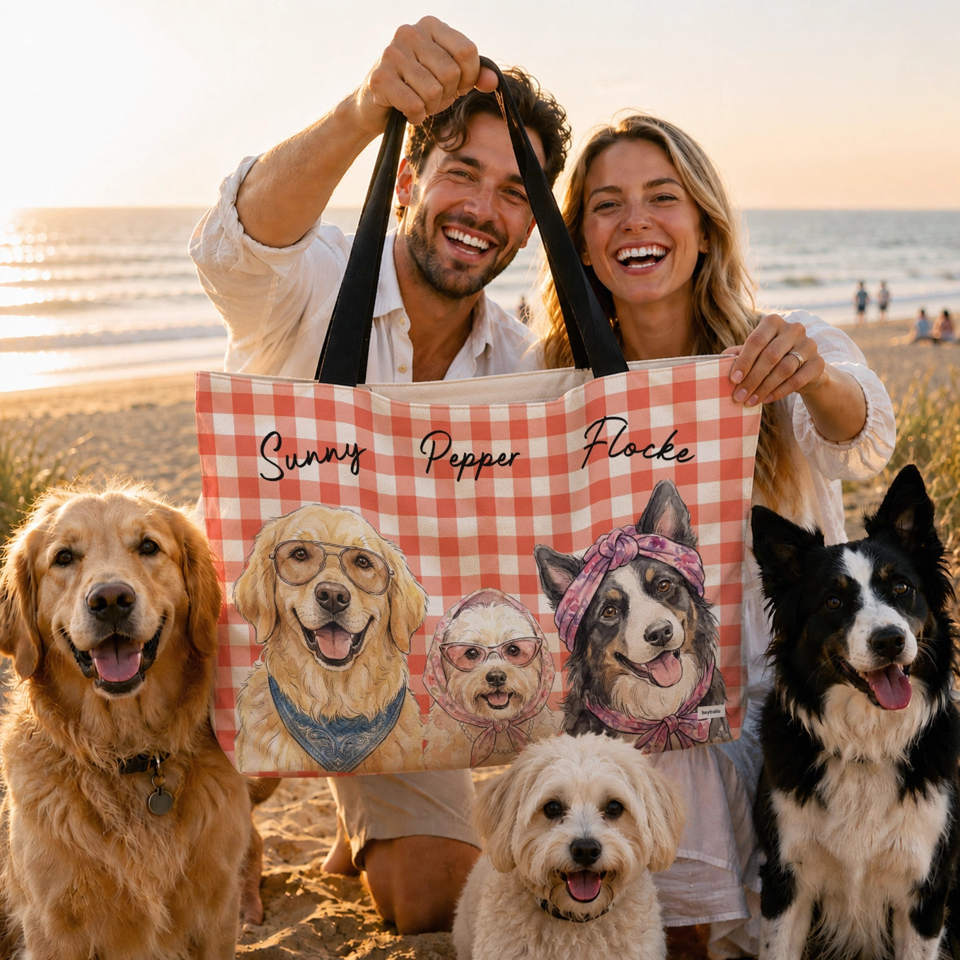 Personalisierte Strandtasche "Hund"