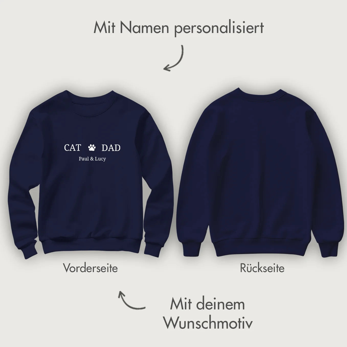 Personalisierter Sweater "Cat Dad"