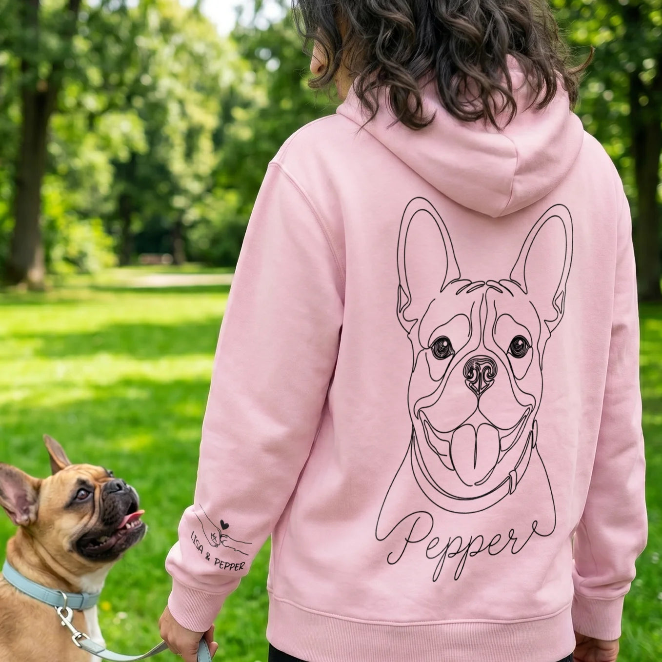 Personalisierter Hoodie "Dog Mama" mit Ärmeldruck