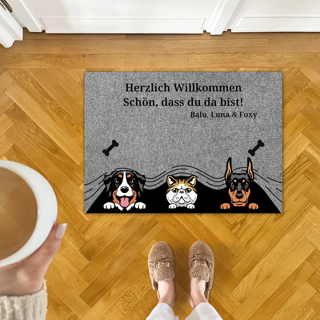 Bayern Fußmatte 'Griaß Di' | 60x40 Cm, Rutschfest | Weiß-Blau Design Für Den Innenbereich