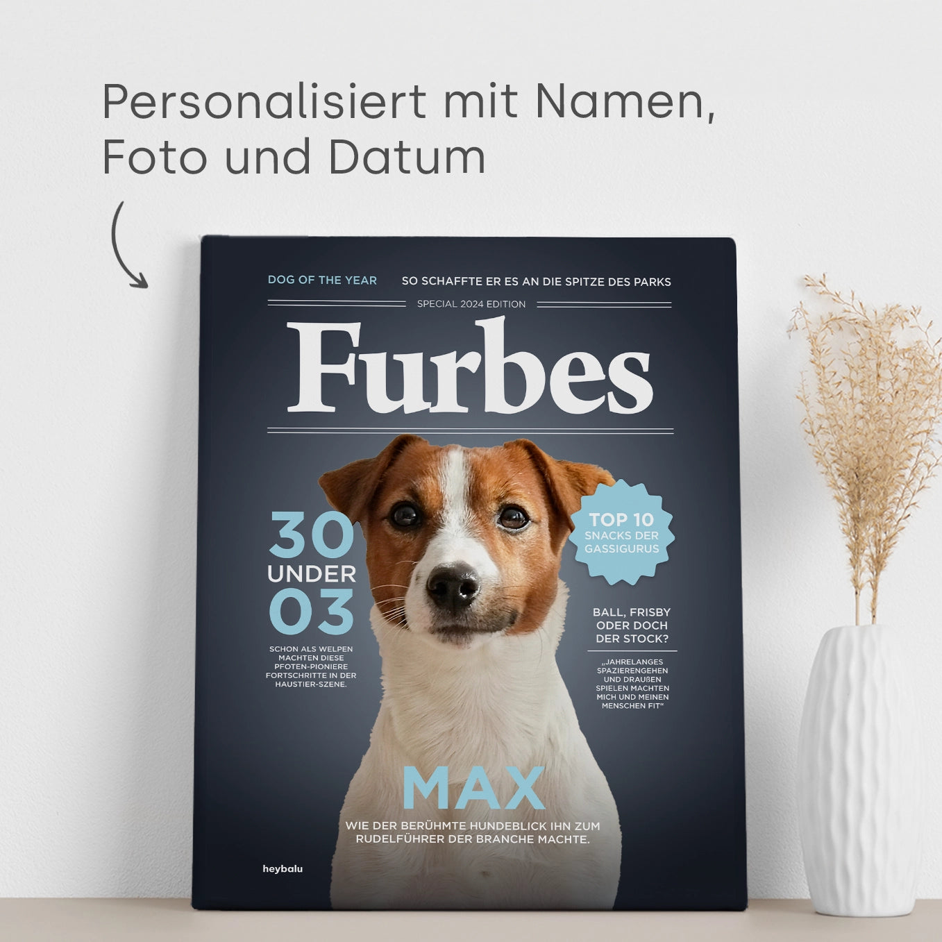 Personalisierte Leinwand Hundemagazin "Furbes"