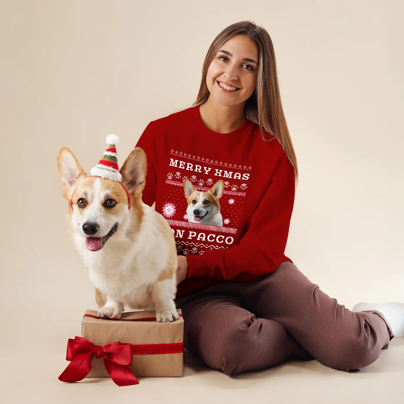 Personalisierter Christmas Sweater Haustier "Ho Ho Ho" heybalu