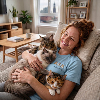 Personalisiertes T-Shirt "Cartoon Katze"