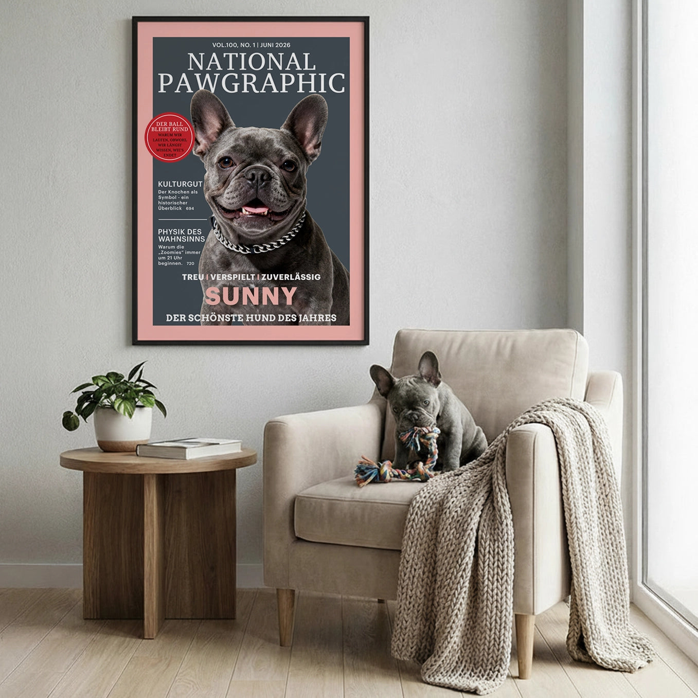 Personalisiertes Poster Hundemagazin "National Pawgraphic"