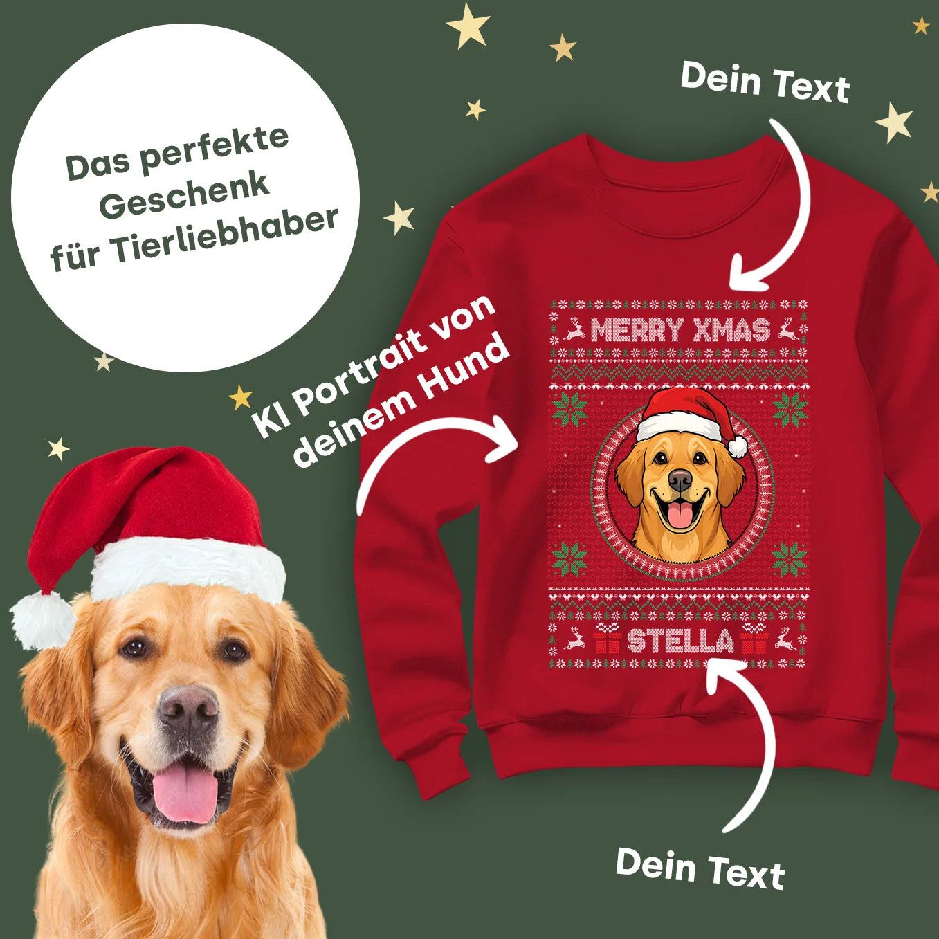 Personalisierter Christmas Sweater "Cartoon Portrait"
