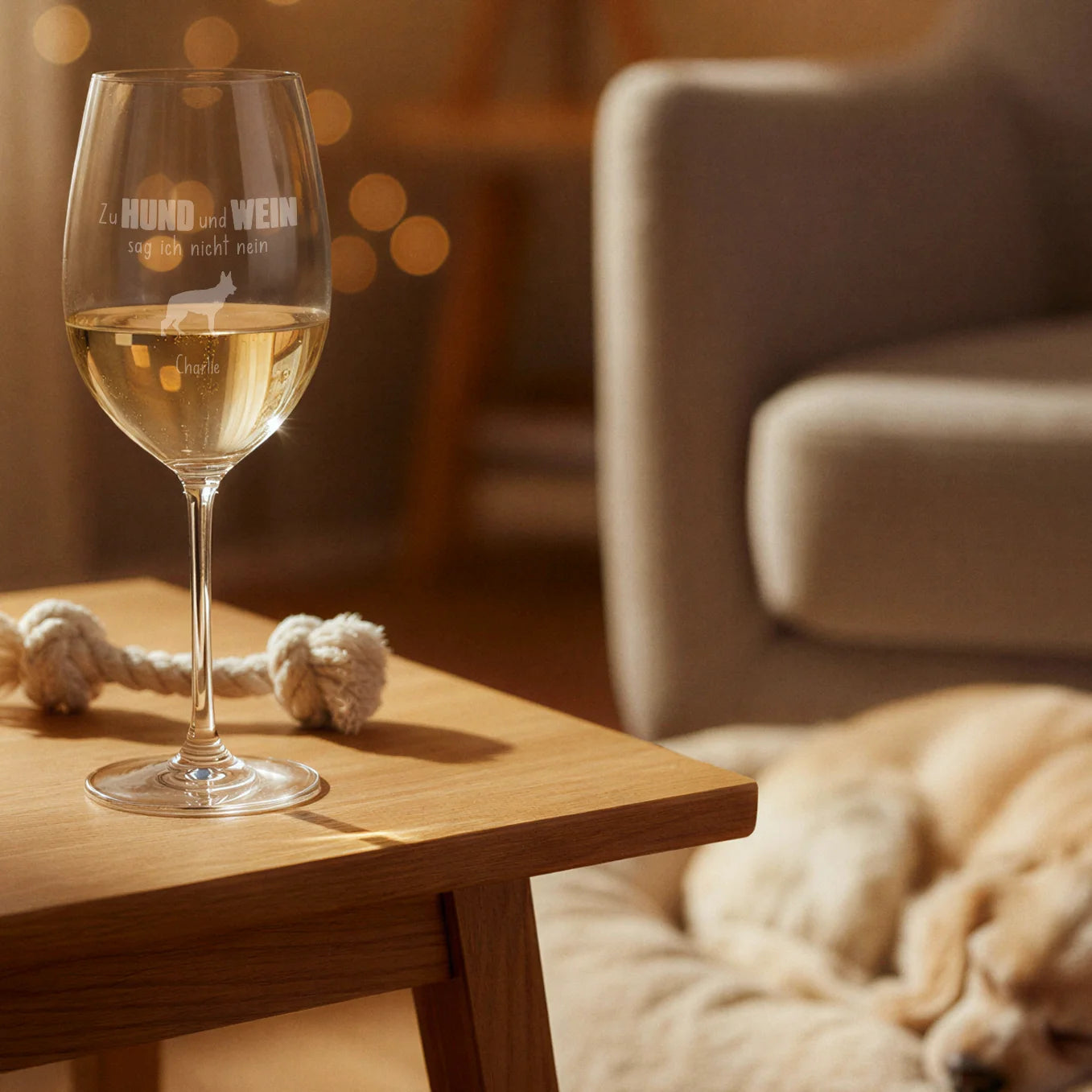 Personalisiertes XXL Weinglas “Hund und Wein”