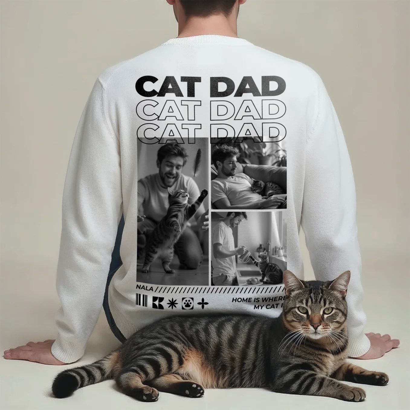 Personalisierter Sweater "Cat Dad"