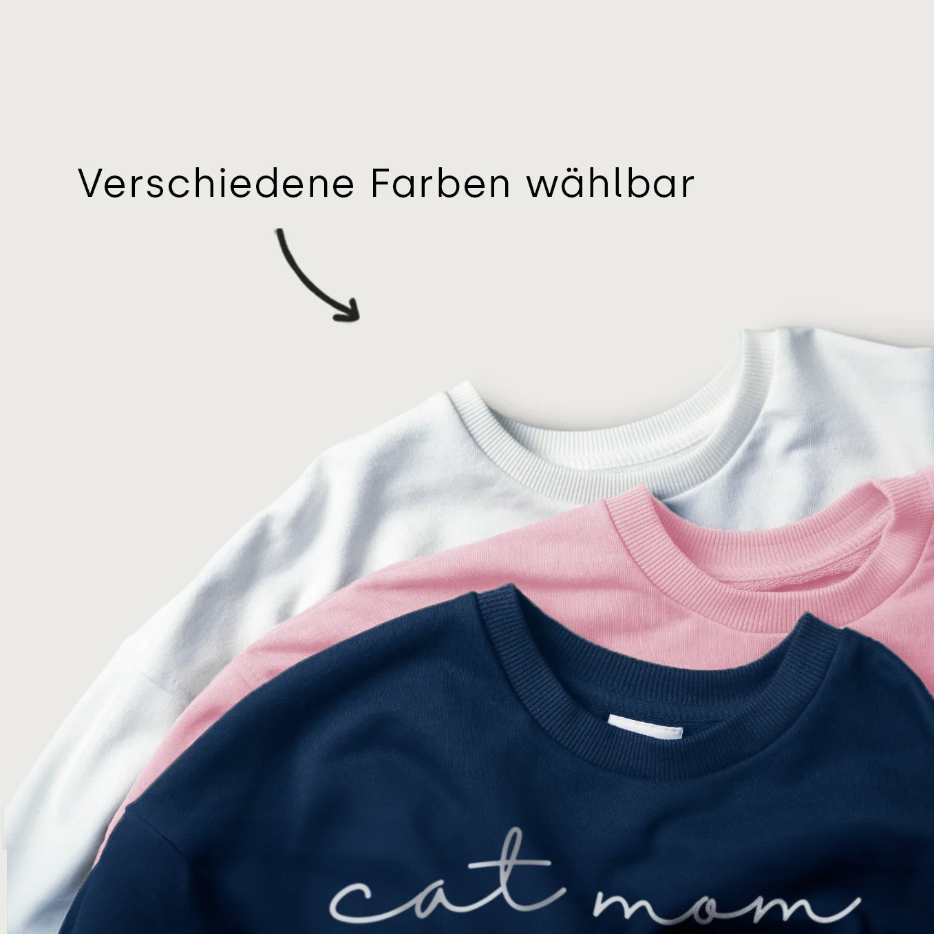 Personalisierter Sweater “Cat Mom” mit Ärmeldruck