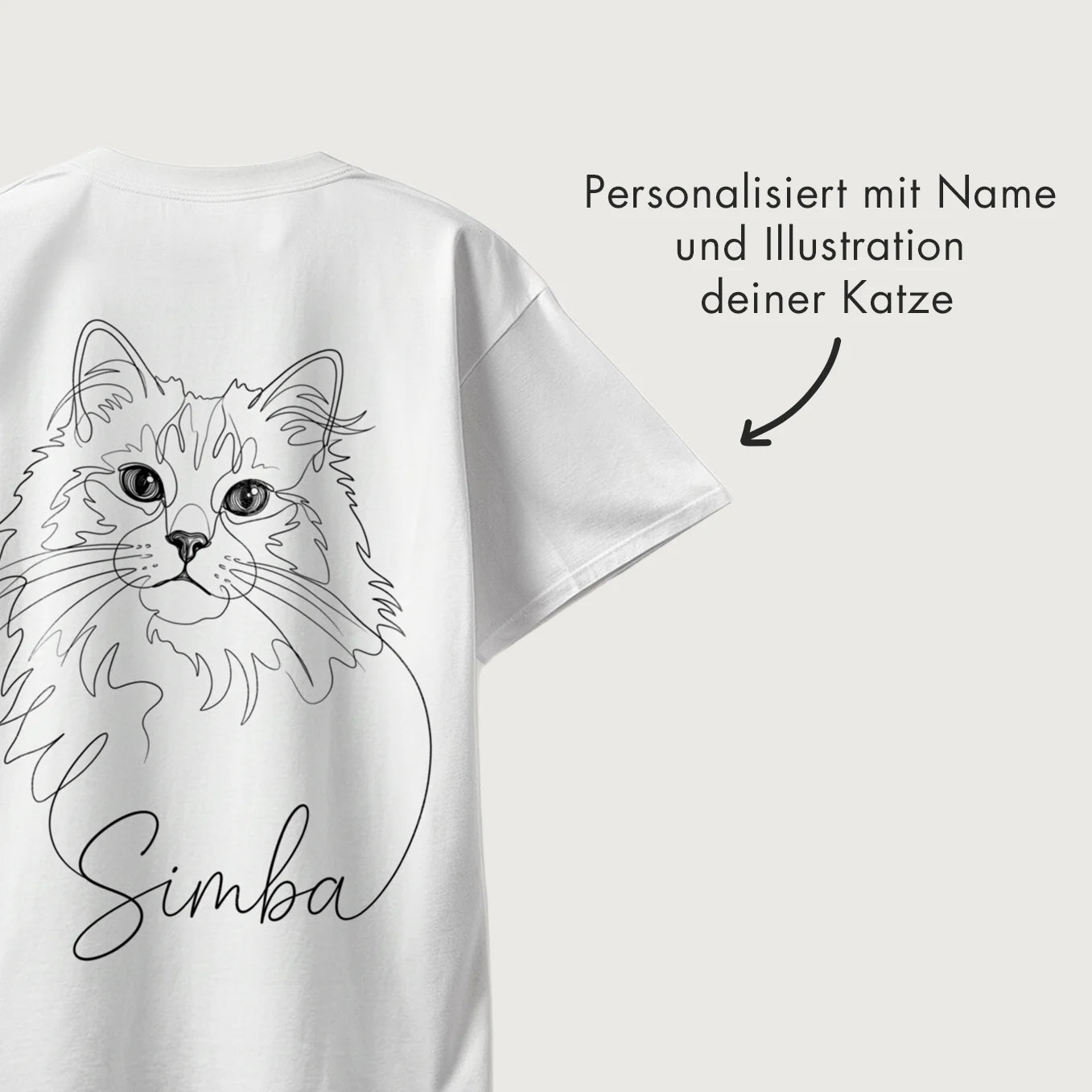 Personalisiertes Oversized Shirt "Cat Dad" mit Ärmeldruck