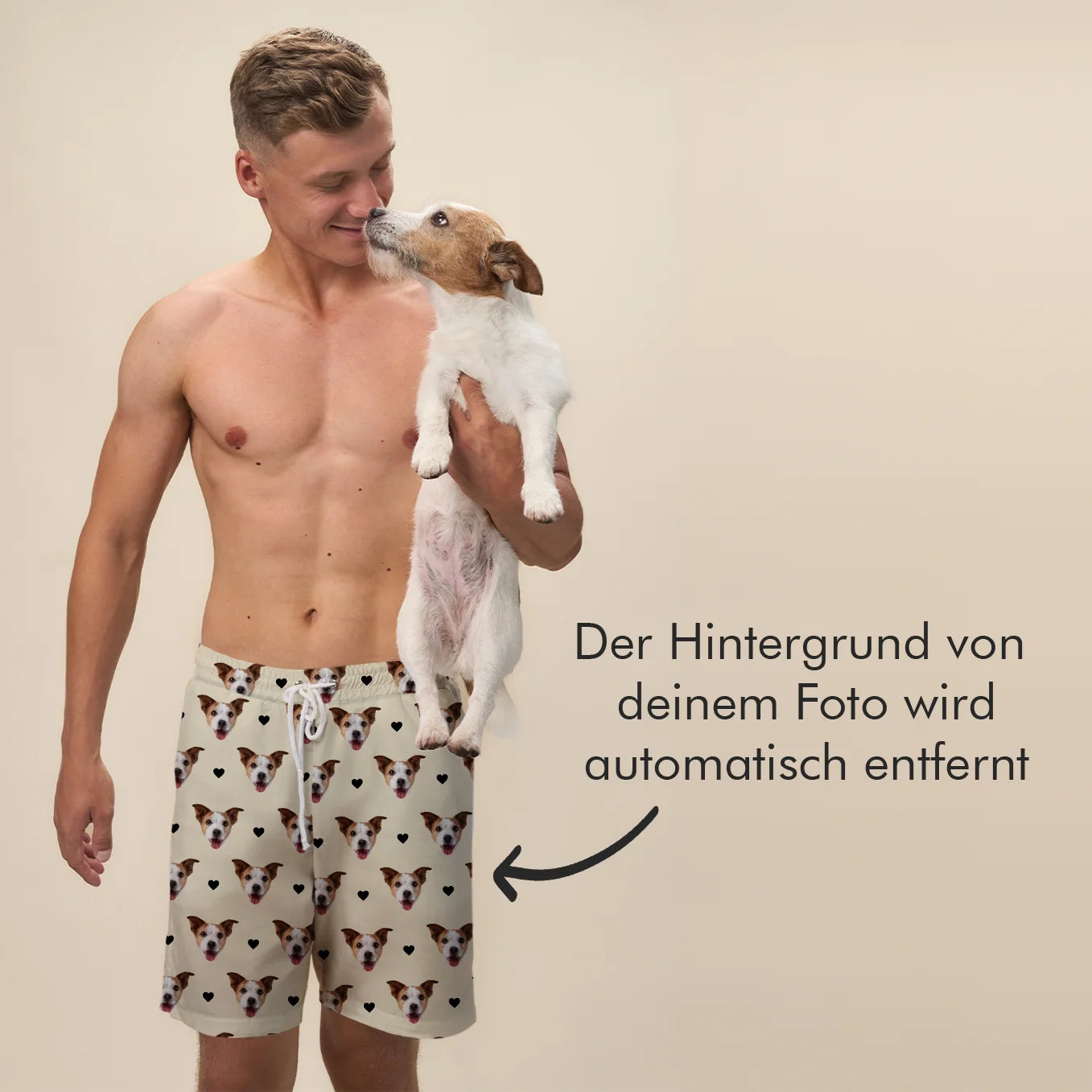 Personalisierte Badehose "Haustier Muster"