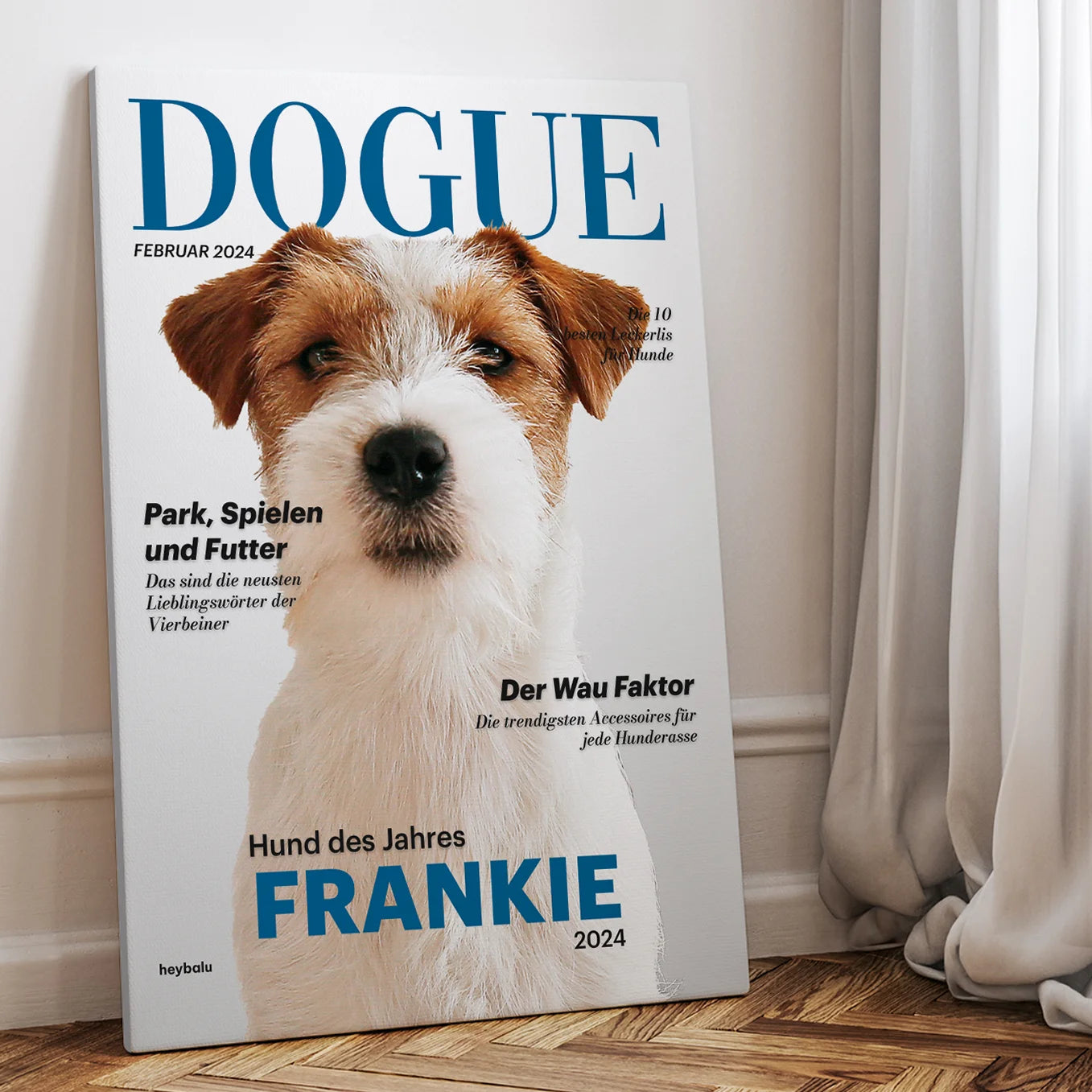 Personalisierte Leinwand Hundemagazin "DOGUE" - heybalu