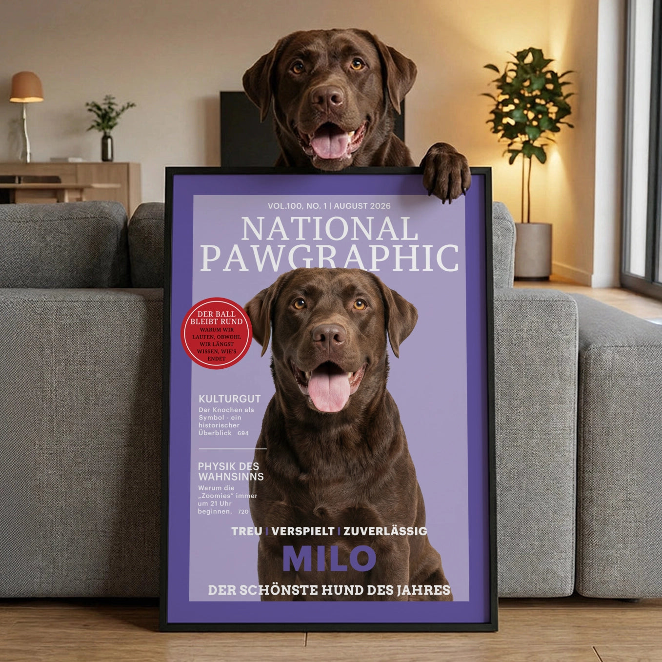Personalisiertes Poster Hundemagazin "National Pawgraphic"