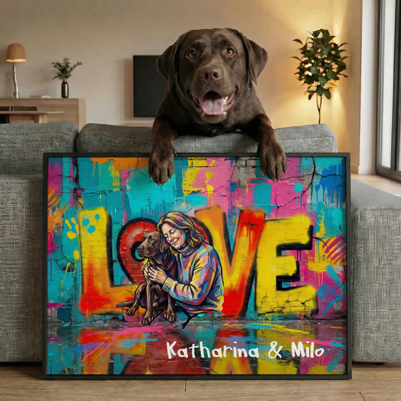 Personalisiertes Poster "Dog Mom LOVE"