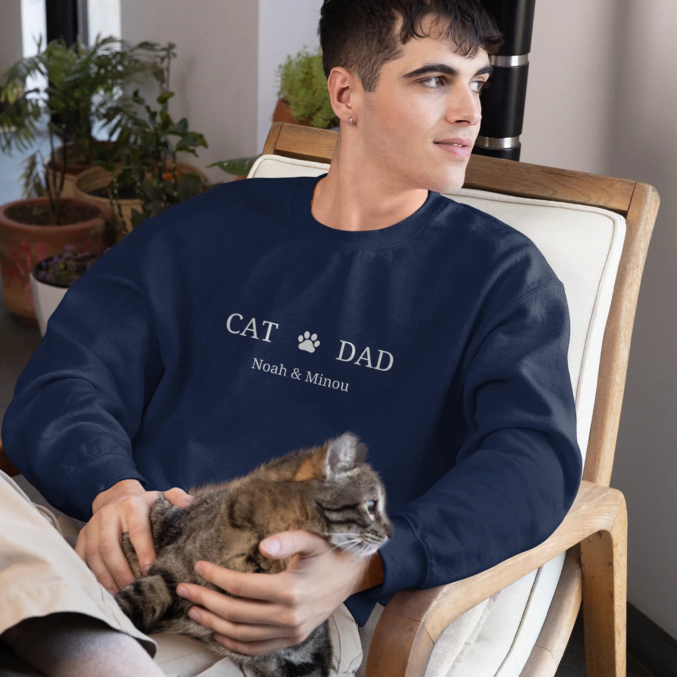 Personalisierter Sweater "Cat Dad" Hey Balu