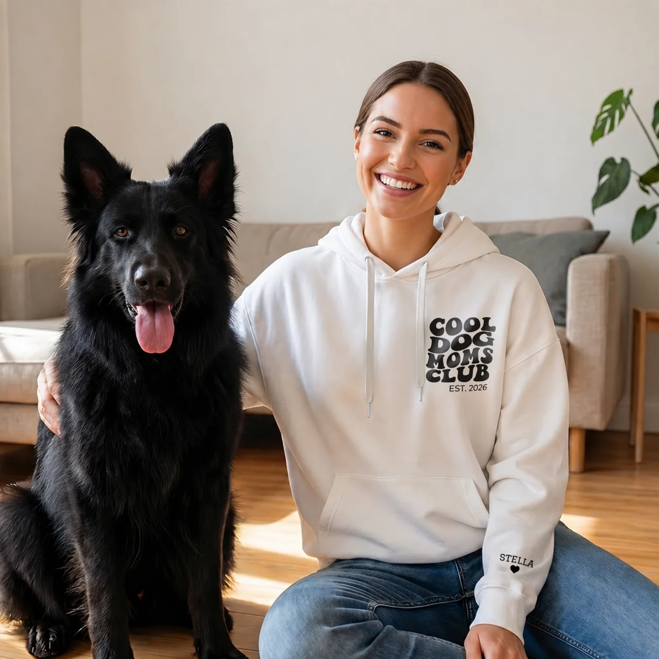 Personalisierter Hoodie "Cool Dog Mom"