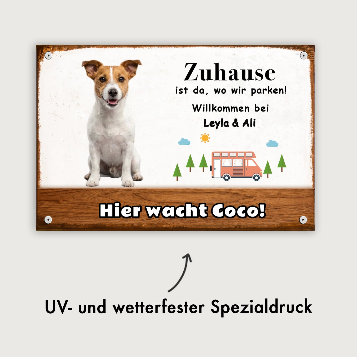 Personalisiertes Türschild "Hier wacht"