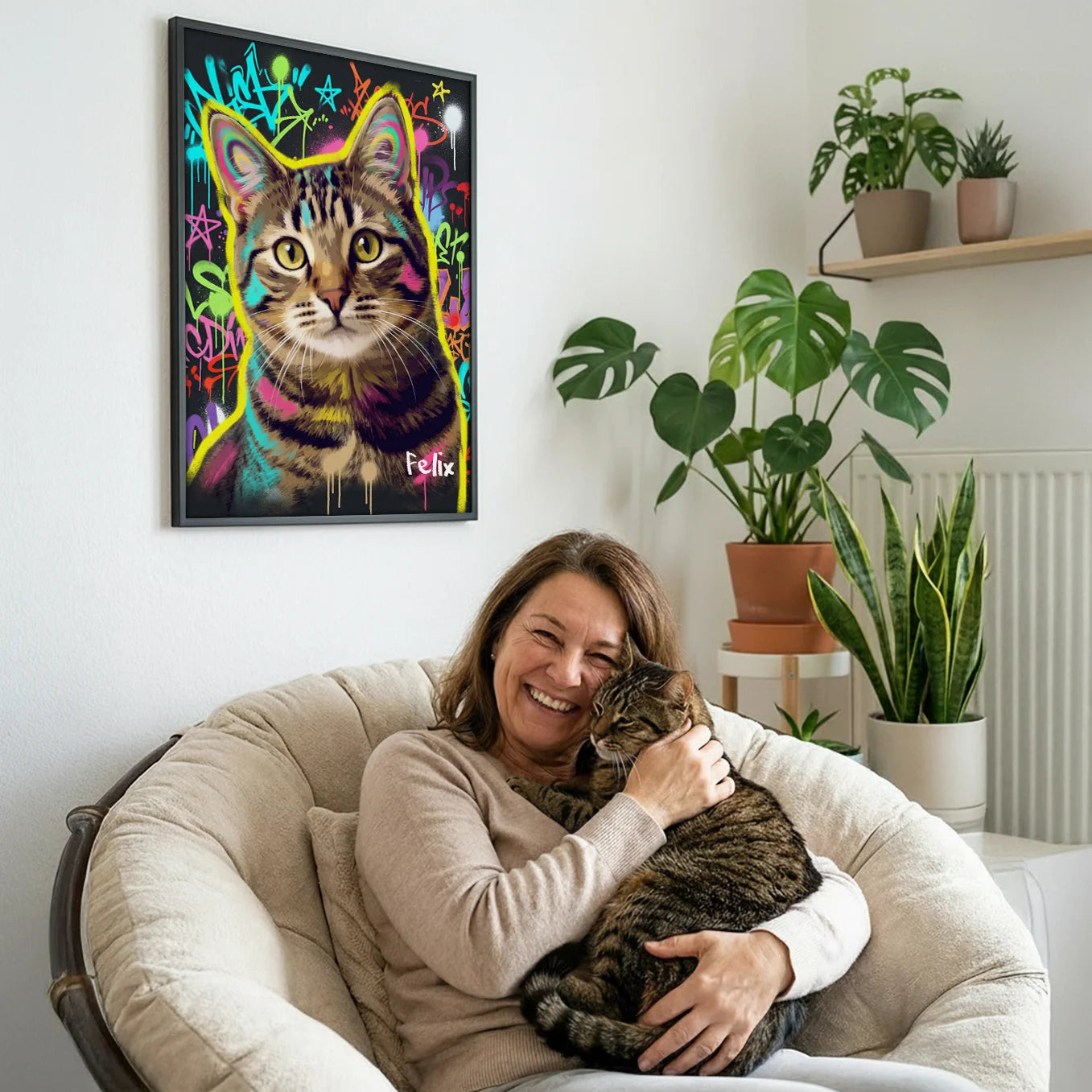 Personalisiertes Poster Katze "Graffiti"