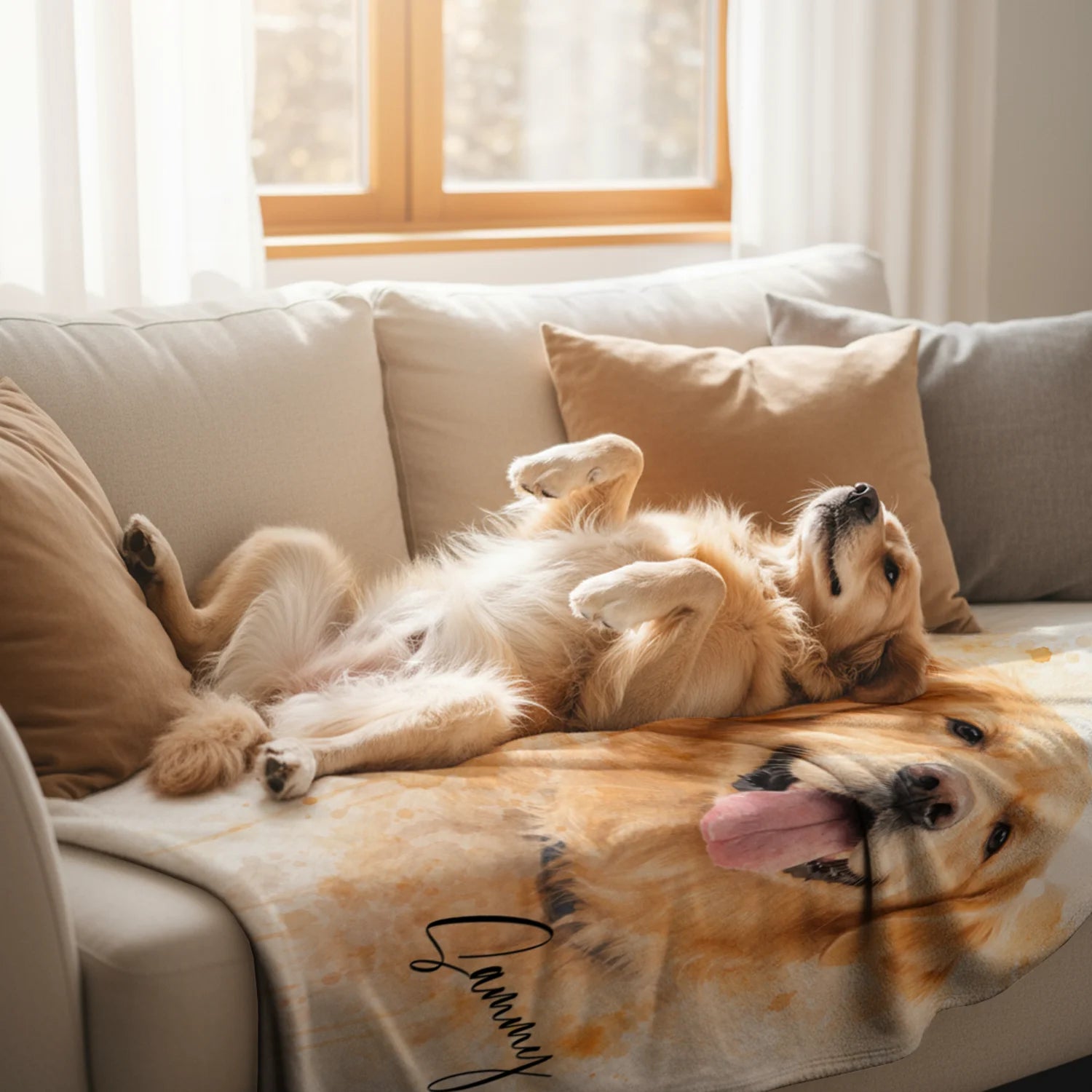 Personalisierte Decke "Wasserfarben Hund"