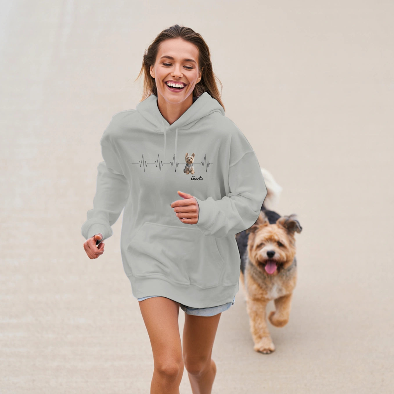 Personalisierter Hoodie ''Herzschlag Haustier''