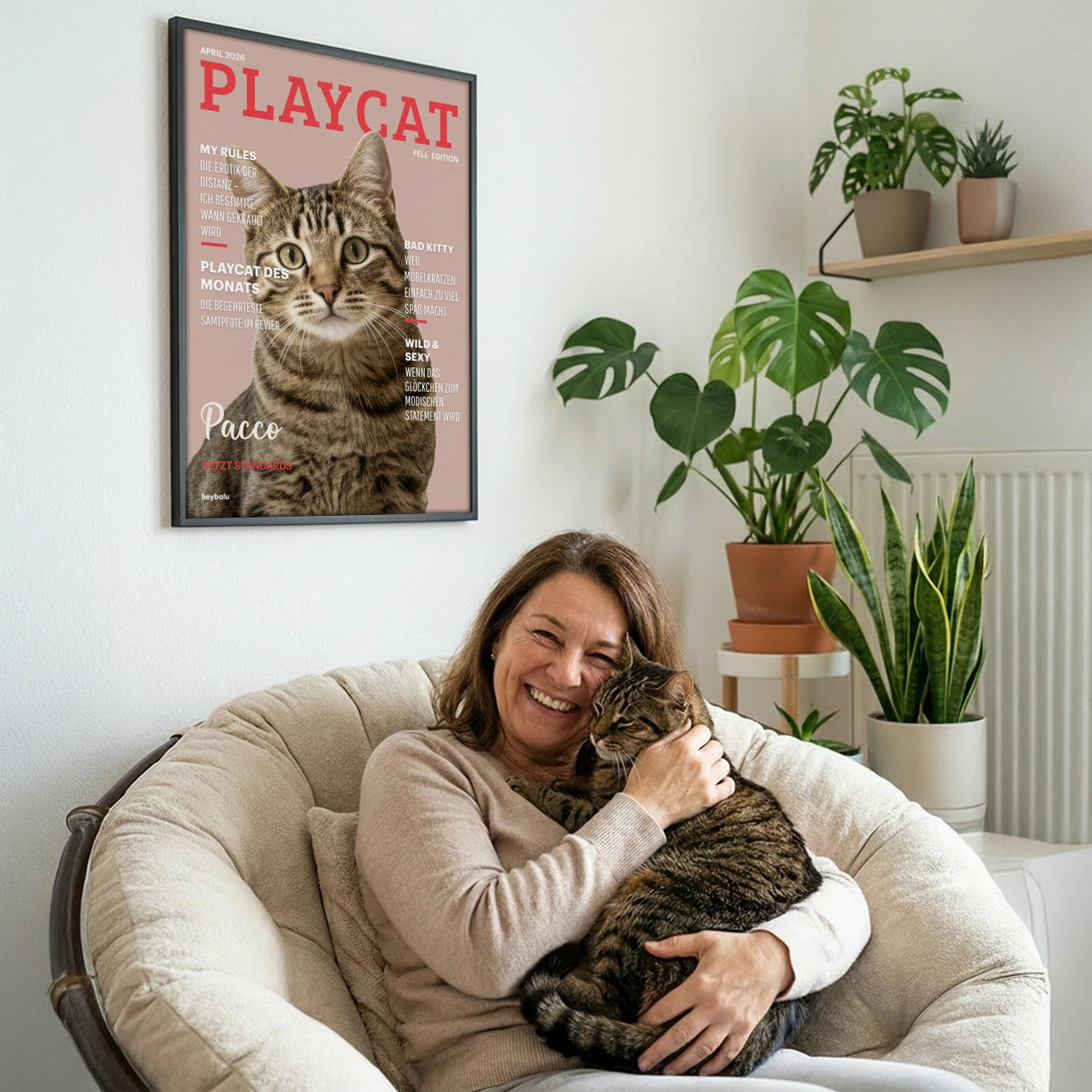 Personalisiertes Poster Katzenmagazin "Playcat"
