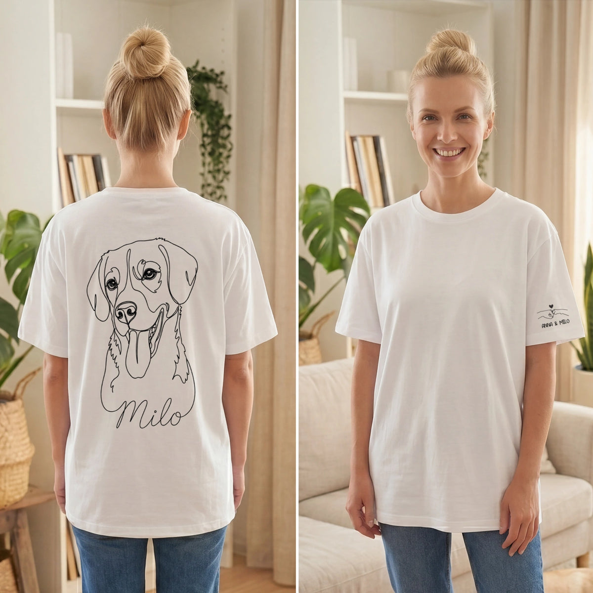 Personalisiertes Oversized Shirt "Dog Mom" mit Ärmeldruck