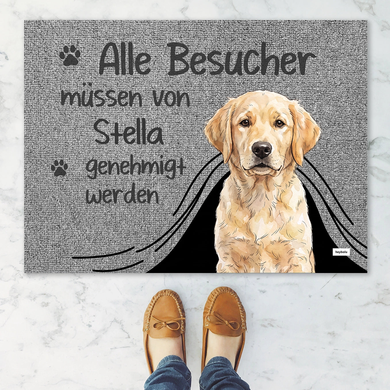 Personalisierte Fußmatte "Besuch genehmigt"