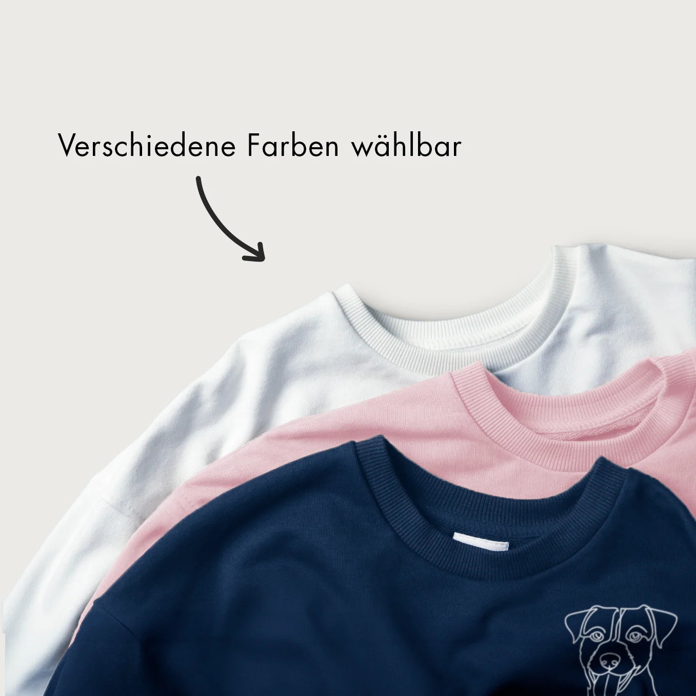 Personalisierter Sweater "Haustier Line Art" mit Ärmeldruck