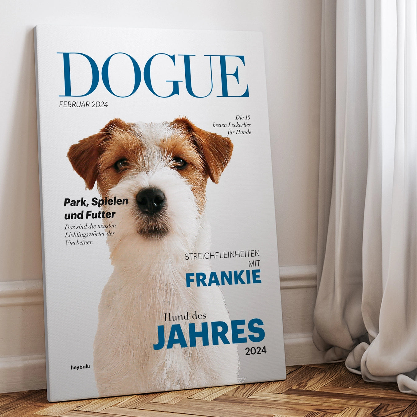 Personalisierte Leinwand Hundemagazin "DOGUE"