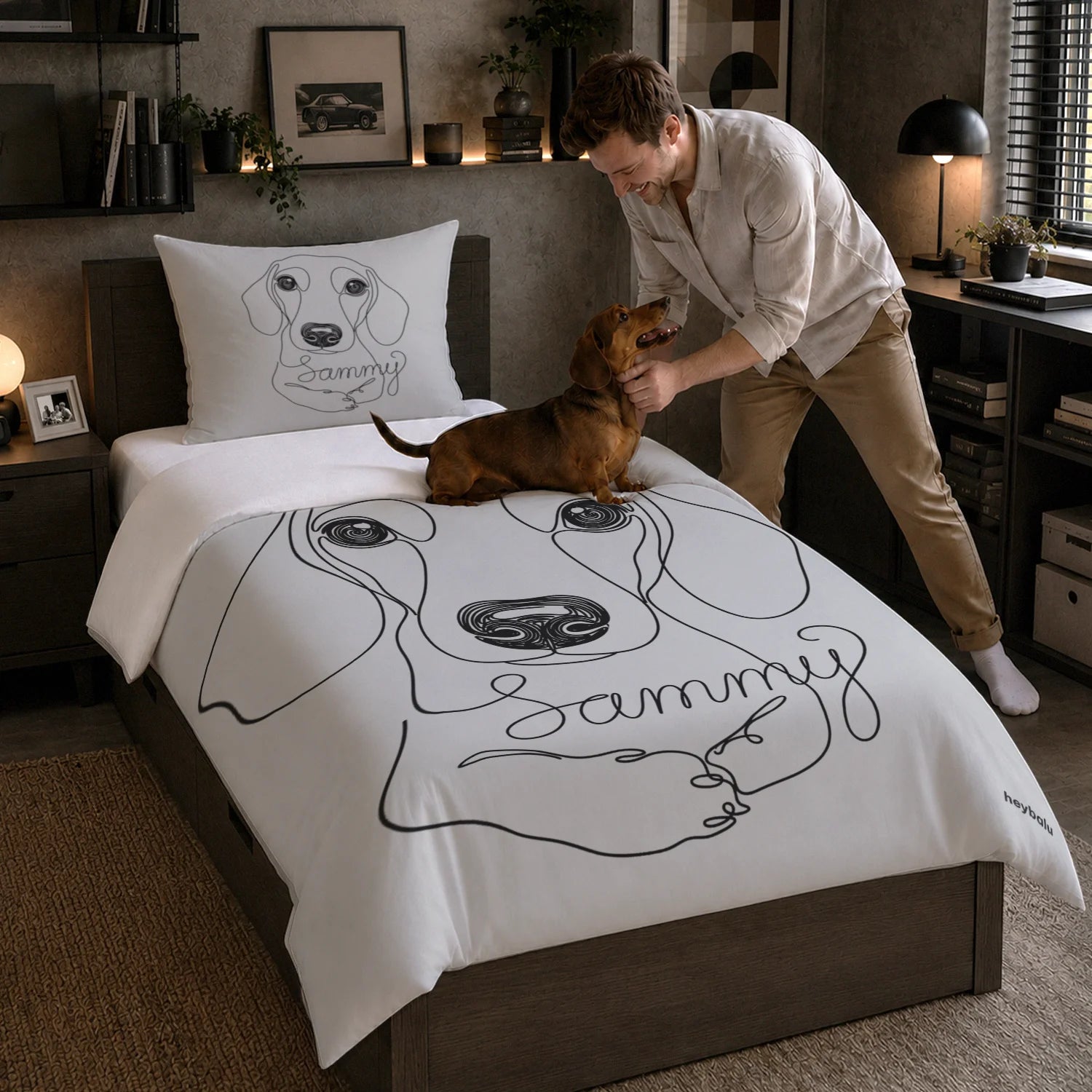 Personalisierte Bettwäsche "Line Art"