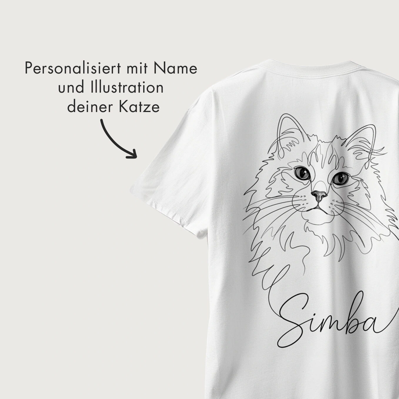 Personalisiertes Oversized Shirt "Cat Dad" mit Ärmeldruck