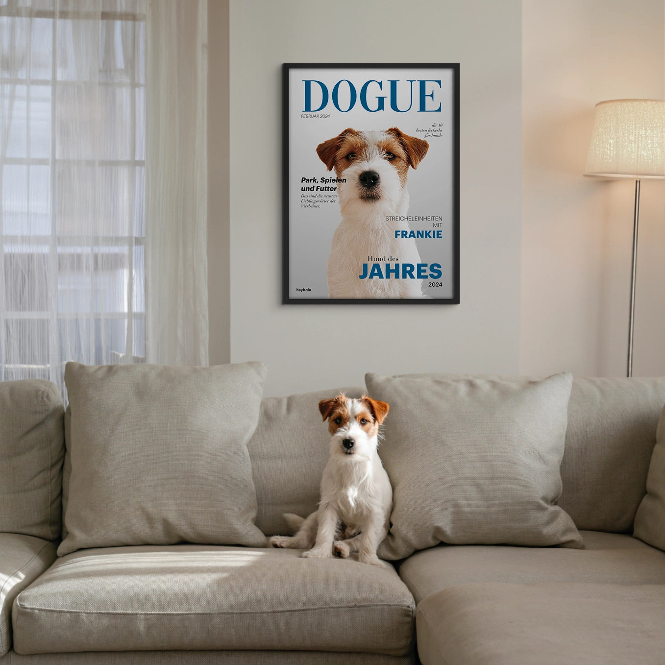 Personalisiertes Poster Hundemagazin "DOGUE" Hey Balu