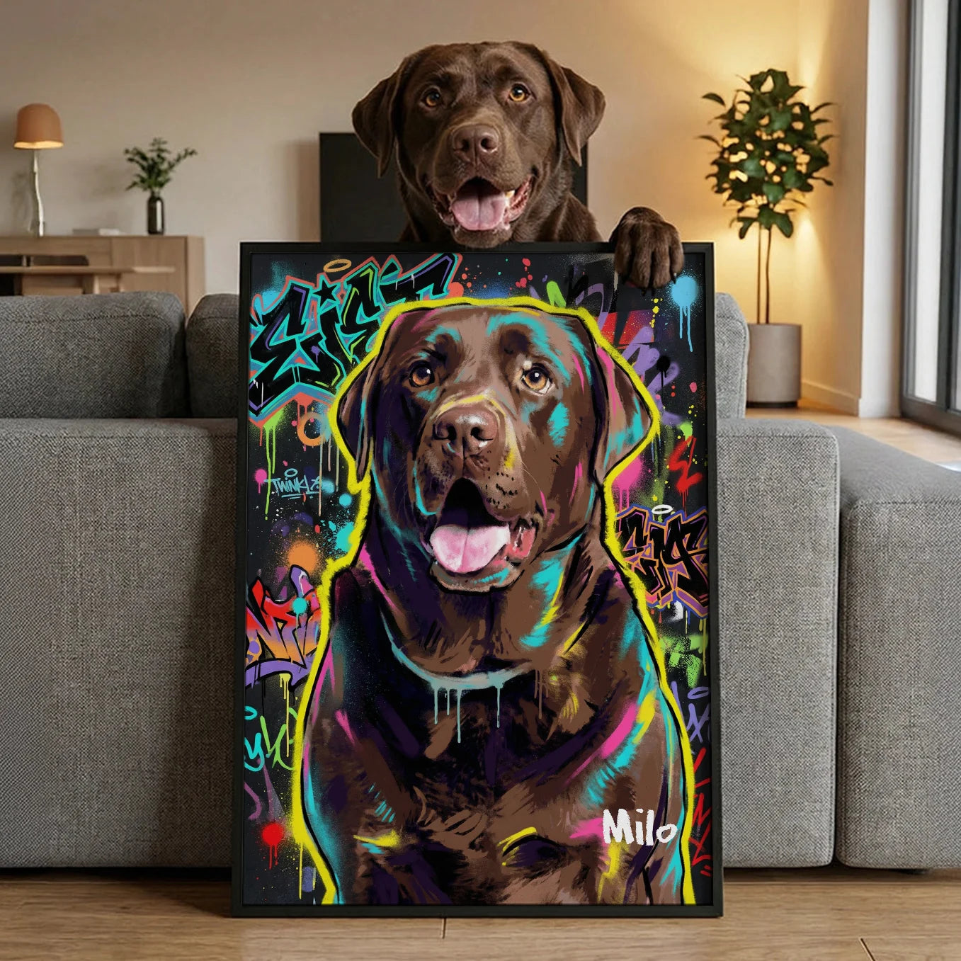 Personalisiertes Poster Hund "Graffiti"