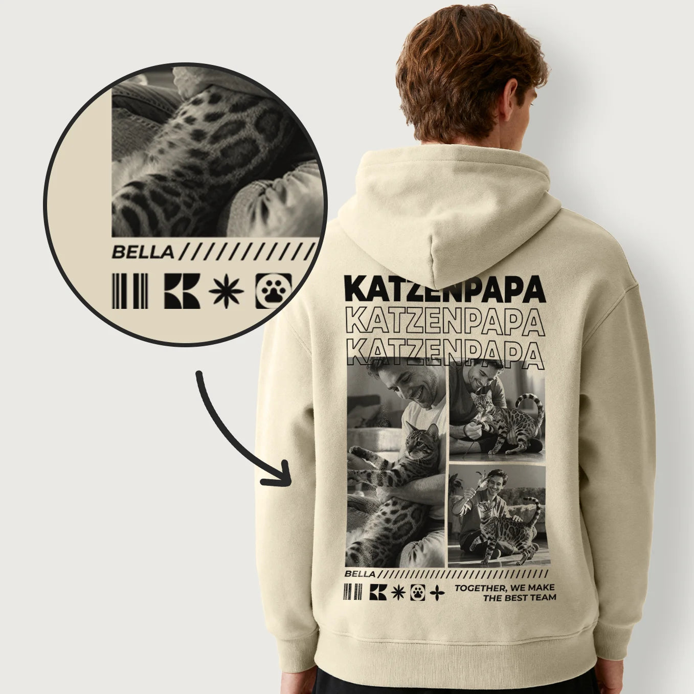 Personalisierter Hoodie "Cat Dad"